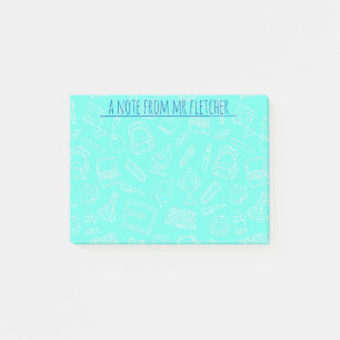Post-it® Motif de fournitures scolaires de dessin de ligne