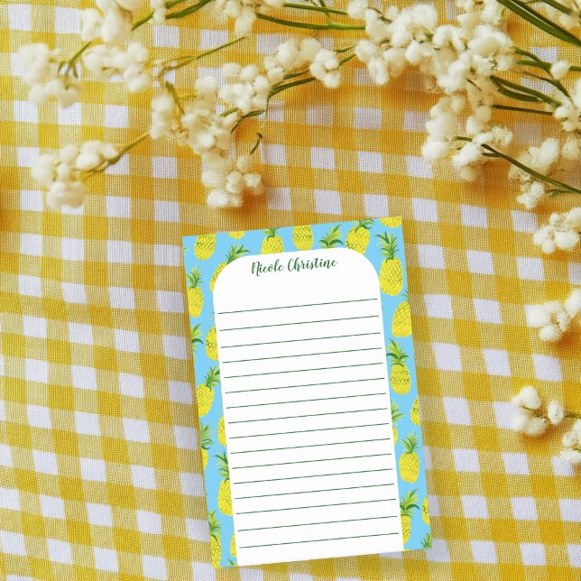 Post-it® Motif de la fête de l'ananas PERSONNALISER de l'Aq (Pineapple Party Pattern CUSTOMIZE IT Watercolor Post-it Notes
)