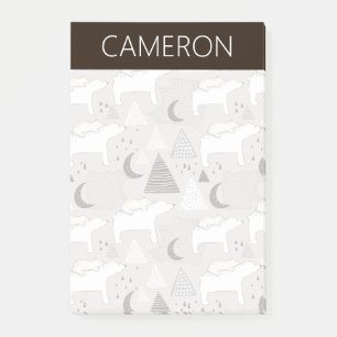 Post-it® Motif de l'ours de bois du mignon Doodland
