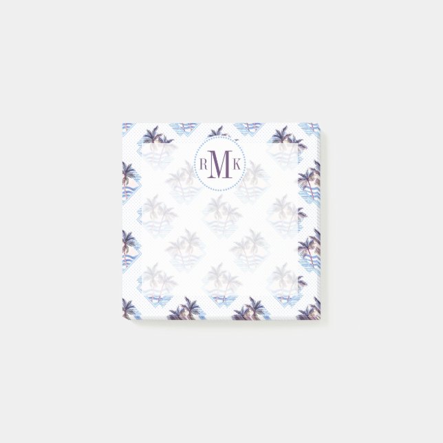 Post-it® Motif de palmiers géométriques couleur aquarelle v (Devant)