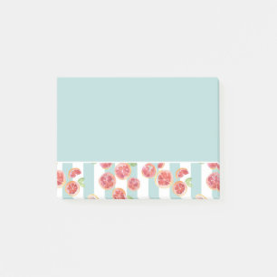 Post-it® Motif de pamplemousse rose sur les rayures vertes
