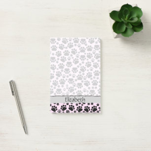 Post-it® Motif De Pâtes, Paws Noires, Paws Chiens, Votre No