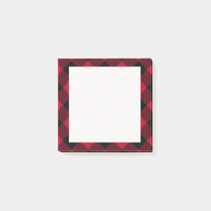 Post-it® Motif De Plaid De Buffalo À Coche Rouge Et Noir