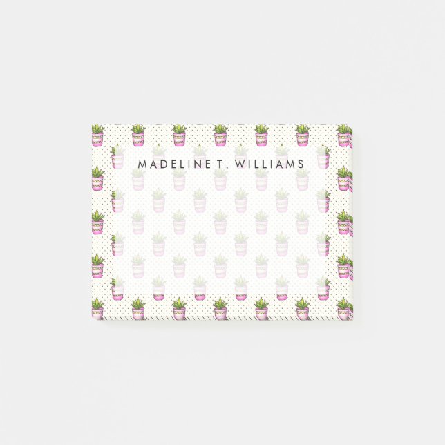 Post-it® Motif de point Polka Succulent Aquarelle (Devant)
