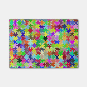 Post-it® Motif de puzzle coloré