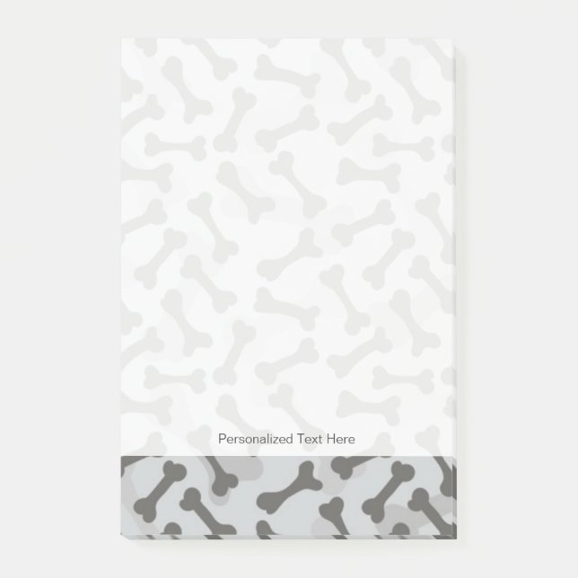Post-it® Motif de texture d'os à fond gris (Devant)