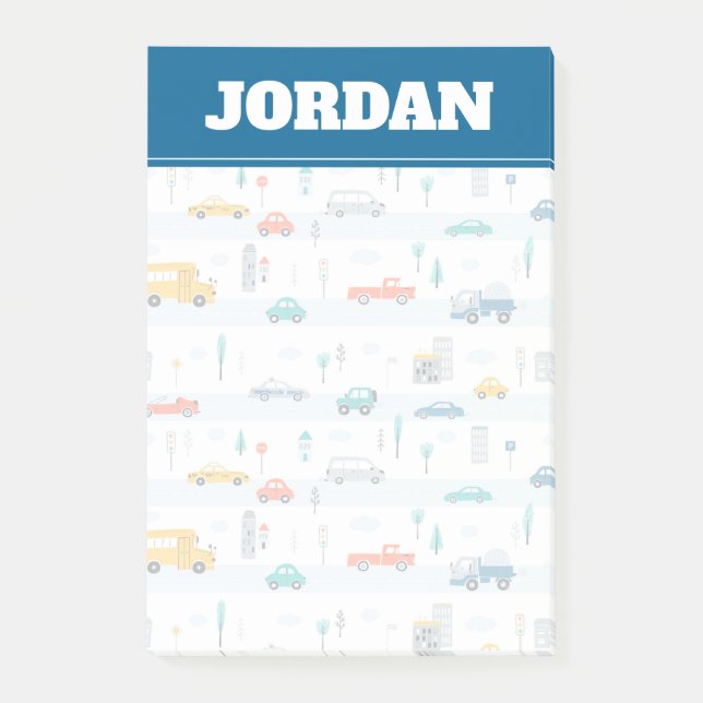 Post-it® Motif de véhicule routier migre (Devant)