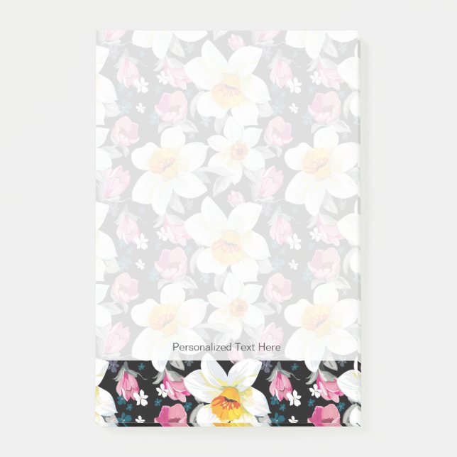 Post-it® Motif d'élégance avec des fleurs de narcisse (Devant)