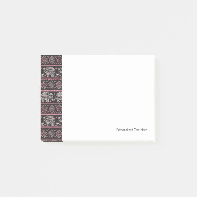 Post-it® Motif d'éléphant noir (Devant)