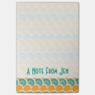 Post-it® Motif des vagues d'aquarelle Ajouter votre nom