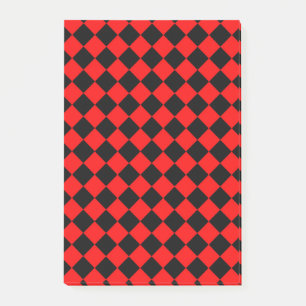 Post-it® Motif diamant à carreaux rouges et noirs