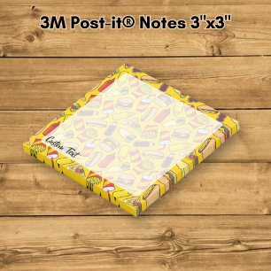 Post-it® Motif d'icônes de restauration rapide colorées