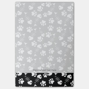 Post-it® motif d'impression de chat d'os de poissons