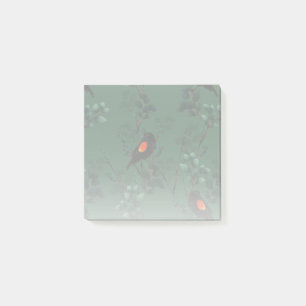 Post-it® Motif d'oiseau-noir à ailes rouges