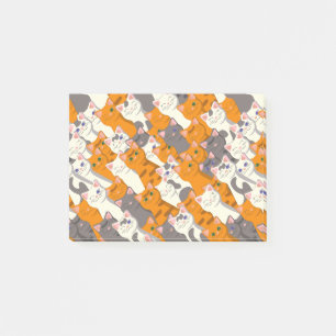 Post-it® Motif en diagonale du chat noir blanc gingembre