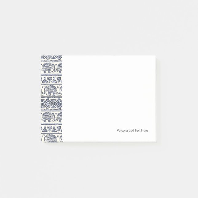 Post-it® Motif ethnique bleu d'éléphant (Devant)