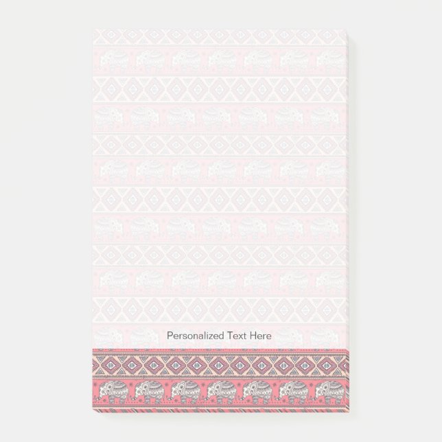 Post-it® Motif ethnique rose d'éléphant (Devant)