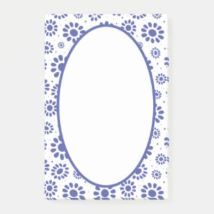 Post-it® Motif floral Abstrait bleu blanc de Hampton
