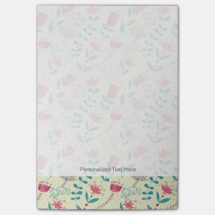 Post-it® Motif floral avec chats de dessin animé