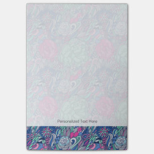 Post-it® Motif floral coloré de griffonnage