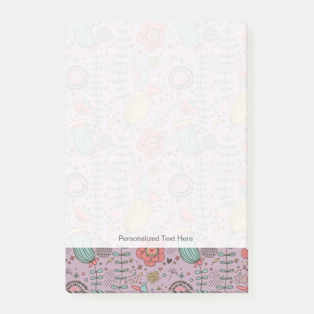Post-it® Motif floral élégant avec des fleurs (Devant)
