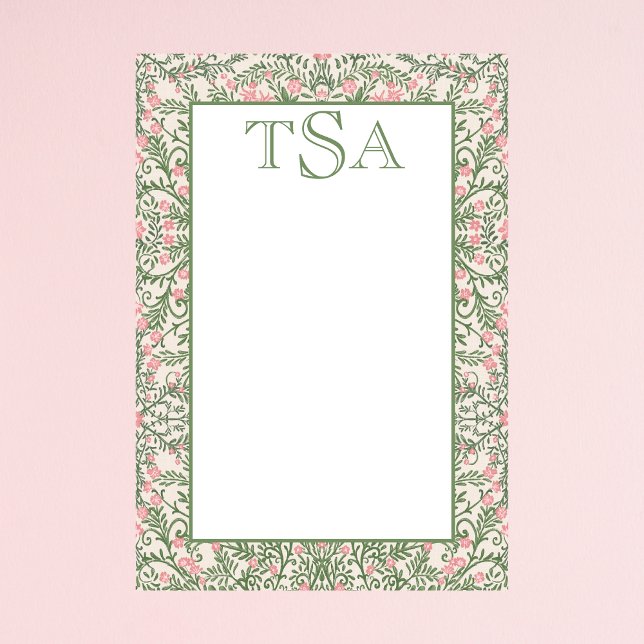 Post-it® Motif Floral rose et vert sur mesure (Créateur téléchargé)