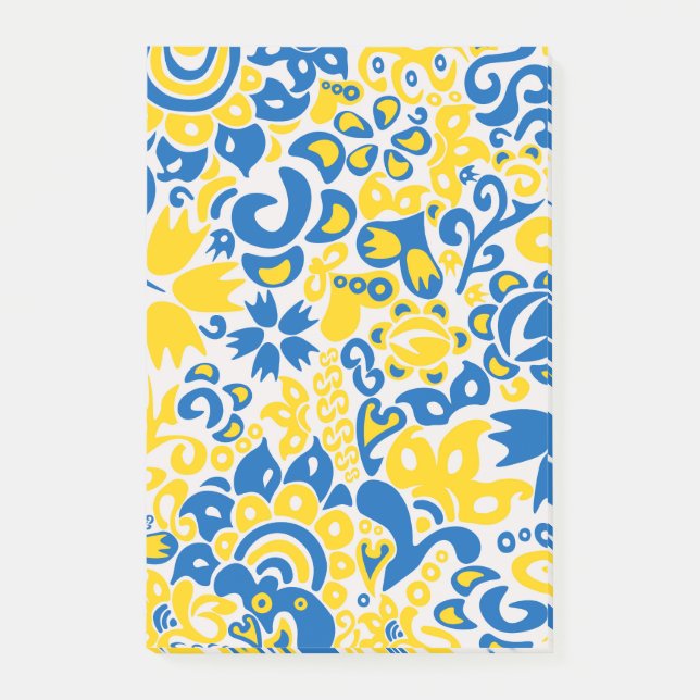 Post-it® Motif folklorique aux couleurs du drapeau ukrainie (Devant)