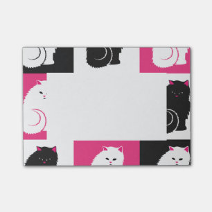 Post-it® Motif fou de chat de Kitty de roses indien