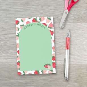 Post-it® Motif Fraise Rose Rouge Arche Verte Ajouter Nom