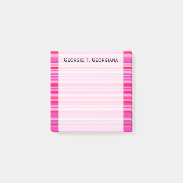 Post-it® Motif Fun, Happy, Girly Pink et Purple Stripes (Devant)