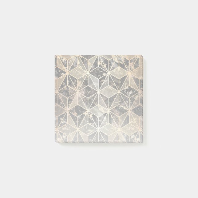 Post-it® Motif géométrique marbre et or (Devant)