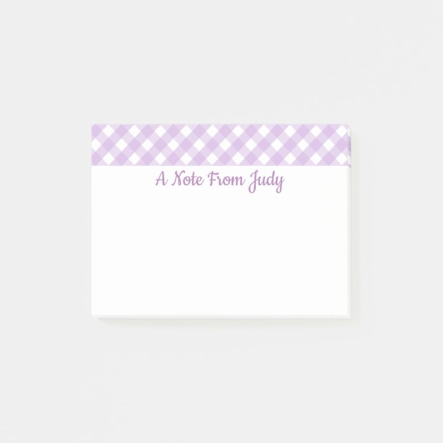 Post-it® Motif Gingham Violet Pastel (Devant)