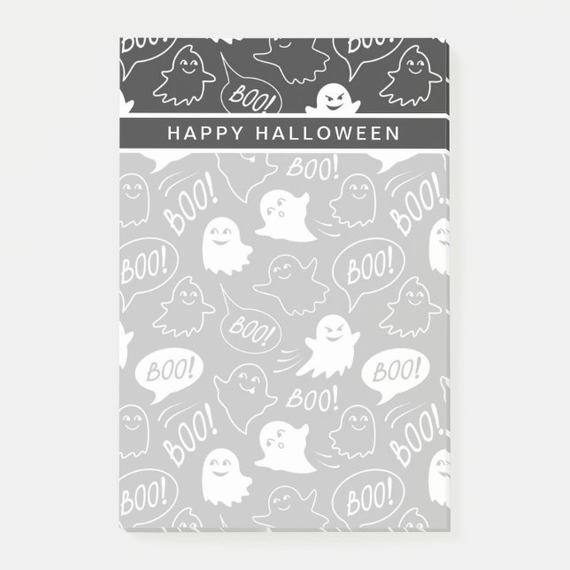 Post-it® Motif Halloween B&W Mignon Dessin Simplifié (Devant)
