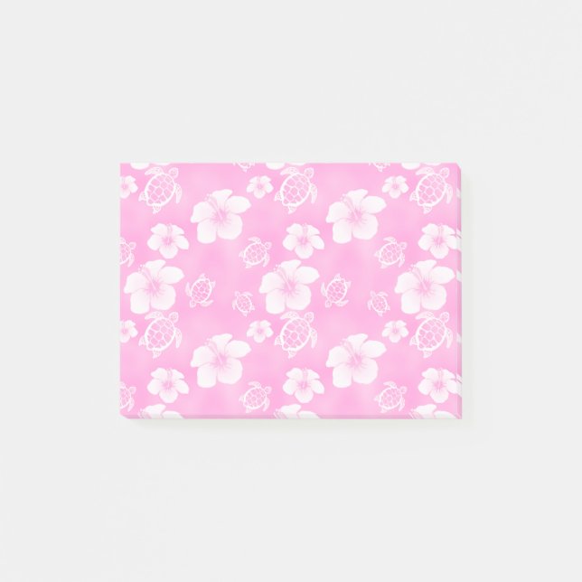Post-it® Motif hawaïen de Honu de ketmie rose (Devant)