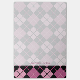 Post-it® Motif Jacquard en noir et rose