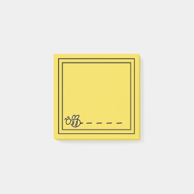 Post-it® Motif jaune de monogramme d'abeilles d'été (Devant)