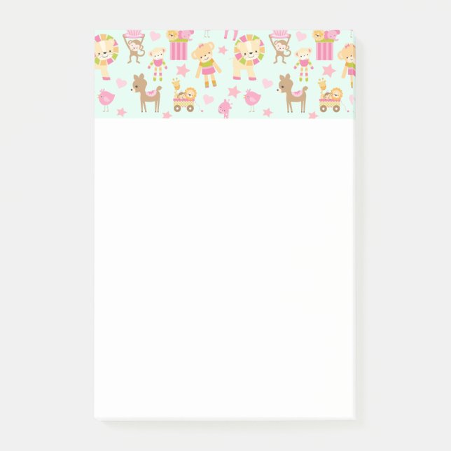 Post-it® Motif mignon avec Animaux et Jouets heureux (Devant)