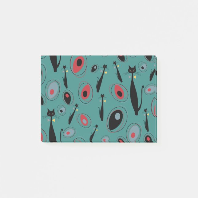 Post-it® Motif moderne des chats atomiques du milieu du siè (Devant)