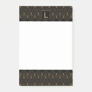 Post-it® Motif Monogramme Gold and Black Art Déco
