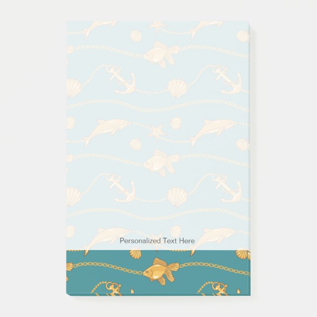 Post-it® Motif nautique d'or (Devant)