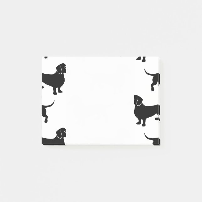 Post-it® Motif noir mignon de teckel (Devant)