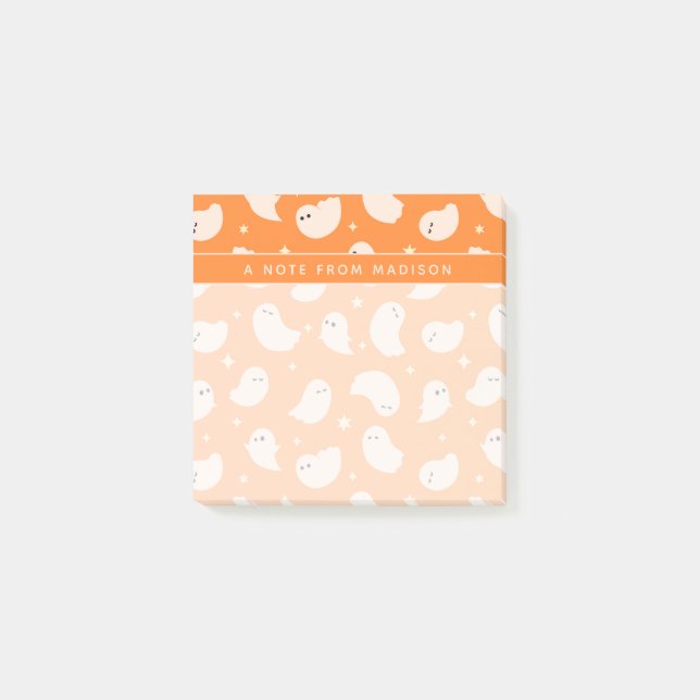 Post-it® Motif Orange Fantôme Gribouillis (Devant)