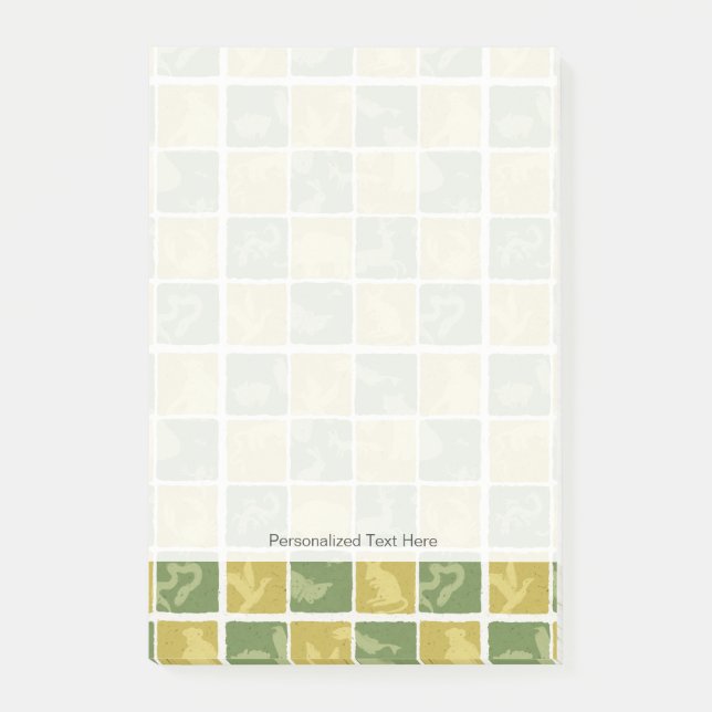 Post-it® motif orienté de zoo (Devant)