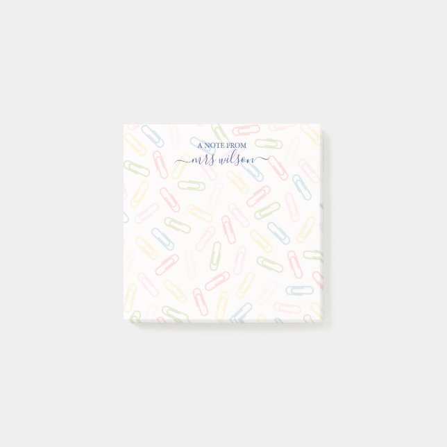 Post-it® Motif Paperclip mignon de l'enseignant (Devant)