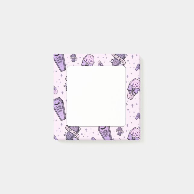 Post-it® Motif Pastel Goth Coffins (Devant)