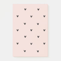 Motif Pastel Moderne Rose et Coeurs Noirs