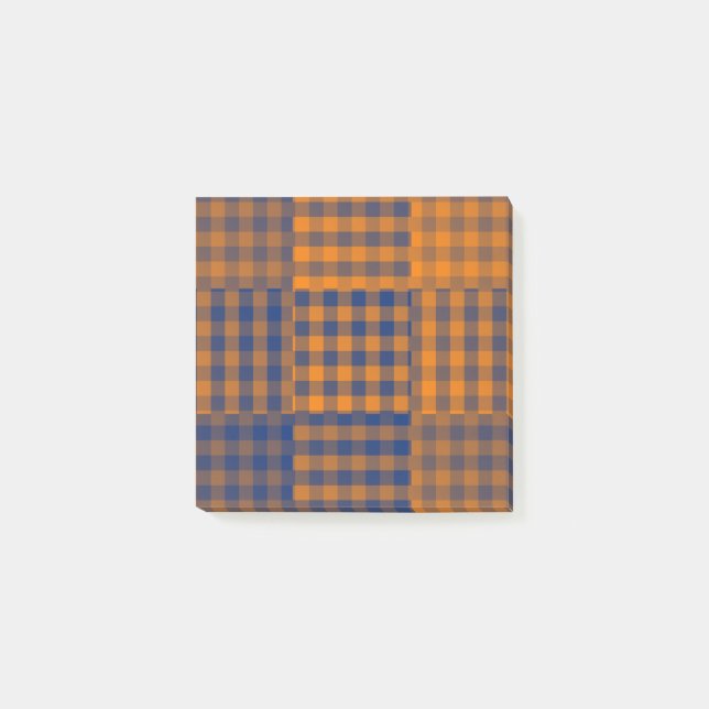 Post-it® Motif patchwork à carreaux orange violet (Devant)