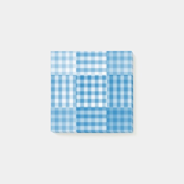 Post-it® Motif patchwork bleu (Devant)