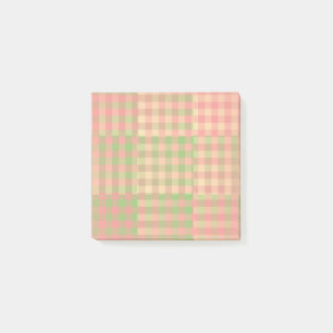 Post-it® Motif Patchwork Damier Jaune Rose Vert