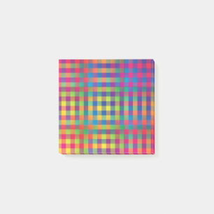 Post-it® Motif patchwork damier rose orange jaune